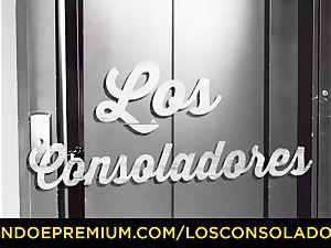 LOS CONSOLADORES - super-steamy honies train fuckfest with executive